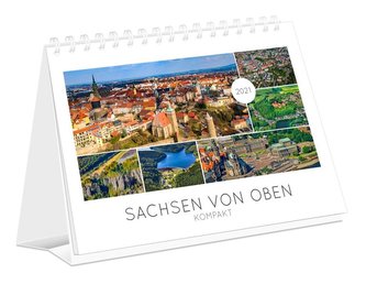 Sachsen von oben kompakt 2021 Tischkalender 21x15 cm