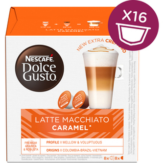 Kapsle do kávovaru, 16 ks, NESCAFÉ "Dolce Gusto Caramell Macchiato"