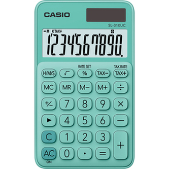 Kalkulačka kapesní, 10 místný displej, CASIO "SL 310", zelená