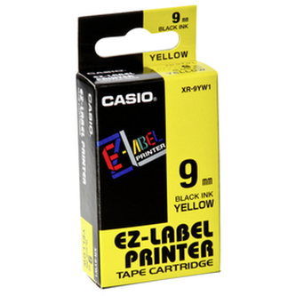 Páska, 9 mm x 8 m, CASIO, žlutá-černá