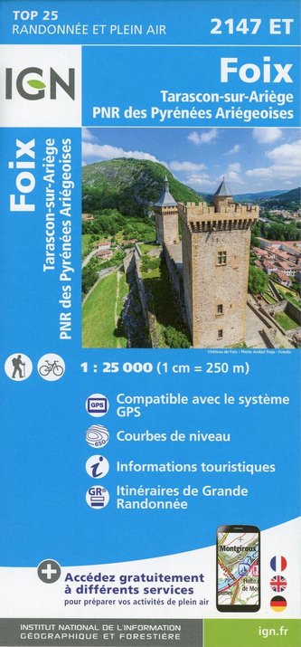Foix.Tarascon-sur-Ariège. PNR des Pyrénées Ariégeoises 1:25 000