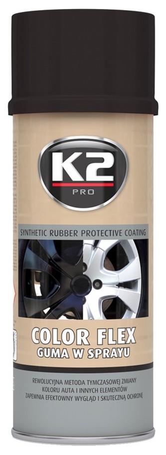 Kaučuk syntetický K2 Color Flex 400ml černý lesklý