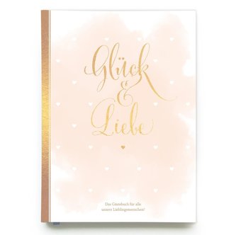 Gästebuch Hochzeit in Gold| Hochzeitsbuch für Gäste mit Gold-Veredelung | Hardcover, 128 Seiten mit Leseband | Gästebuch Hochzei
