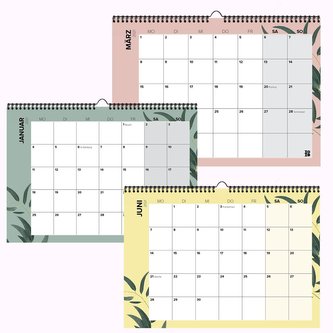Mehrseitiger Design Wandkalender A4 quer, spiralisiert (2021)