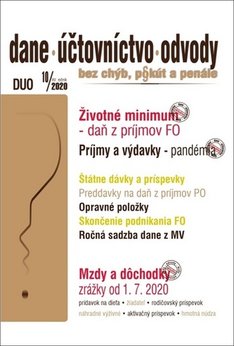 DUO 10/2020 – Životné minimum a daň z príjmov FO