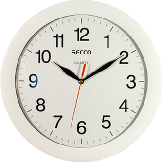Nástěnné hodiny, bílé, 30 cm, SECCO