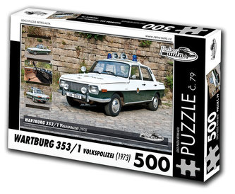Retro auta Puzzle č. 79 - WARTBURG 353/1 Volkspolizei (1973) - 500 dílků