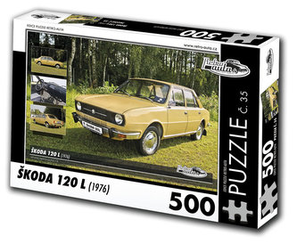 Retro auta Puzzle č. 35 - ŠKODA 120 L (1976) - 500 dílků