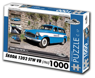 Retro auta Puzzle č. 17 - ŠKODA 1202 STW VB (1965) - 1000 dílků