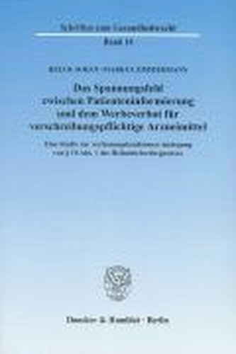 Das Spannungsfeld zwischen Patienteninformierung und dem Werbeverbot für verschreibungspflichtige Arzneimittel Das Spannungsfeld zwischen Patienteninformierung und dem Werbeverbot für verschreibungspflichtige Arzneimittel