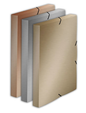 Krabice PP s gumou A4 Metallic stříbrná
