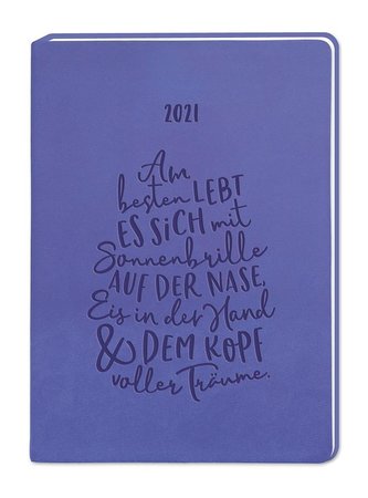 Terminplaner Lederlook A6 Lila 2021