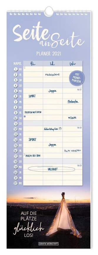 Paarplaner 2021 Seite an Seite