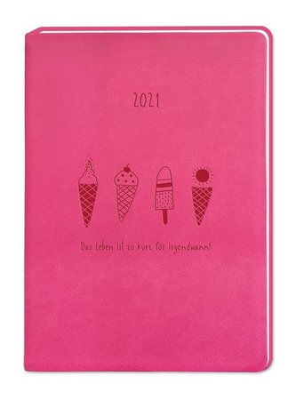 Terminplaner Lederlook A6 Pink 2021