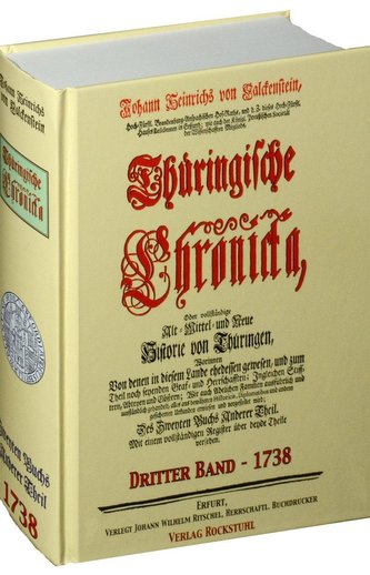 Thüringische Chronicka 1738 - Des Zweyten Buchs Anderer Theil (3 von 3)  [Thüringen Chronik]