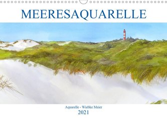 MEERESAQUARELLE (Wandkalender 2021 DIN A3 quer)