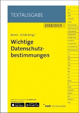 Wichtige Datenschutzbestimmungen 2018/2019