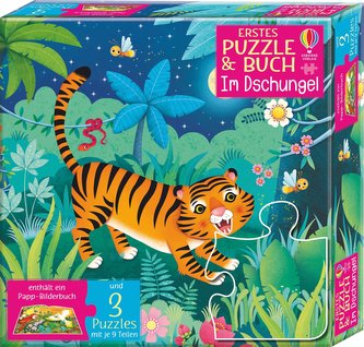 Erstes Puzzle und Buch: Im Dschungel