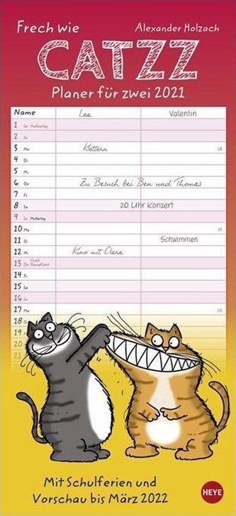 Catzz Planer für zwei - Kalender 2021