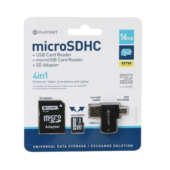 Karta paměťová PLATINET micro SD 16 GB 4v1
