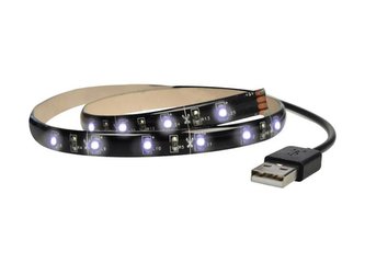 LED pásek pro TV, 100cm, USB, vypínač, studená bílá SOLIGHT WM501