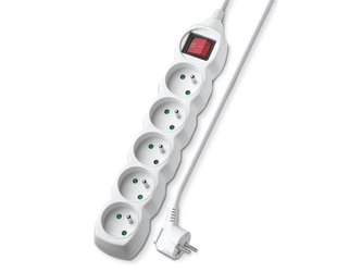 Prodlužovací kabel 5 zásuvek 5m Geti GEC55S s vypínačem