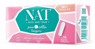 Tampony NAT nice & true z organické bavlny - regular (16 ks)