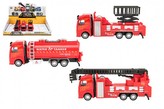 Auto hasiči kov/plast 21-23cm na zpětné natažení 3 druhy 6ks v boxu
