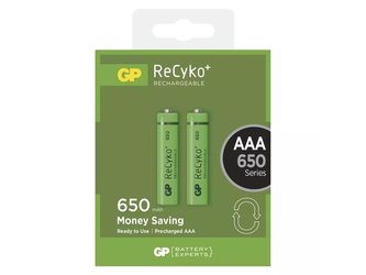 Baterie AAA (R03) nabíjecí 1,2V/650mAh GP Recyko+  2ks