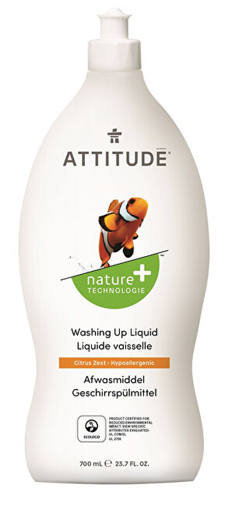 ATTITUDE Nature+ Prostředek na mytí nádobí ATTITUDE s vůní citronové kůry 700 ml