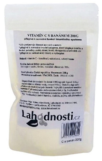 Lahodnosti Vitamín C s banánem v prášku 200g - podpora imunity
