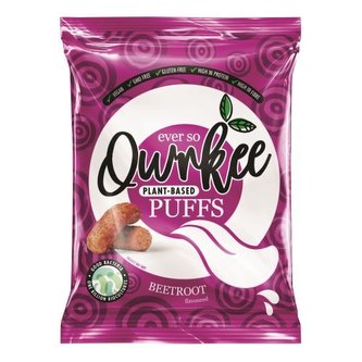 Qwrkee Vegan Probiotic Puffs - Křupky s obsahem probiotik a příchutí červené řepy 80 g