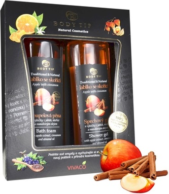 body tip Dárková kazeta Jablko se skořicí - sprch. gel 200 ml, pěna do koupele 200 ml