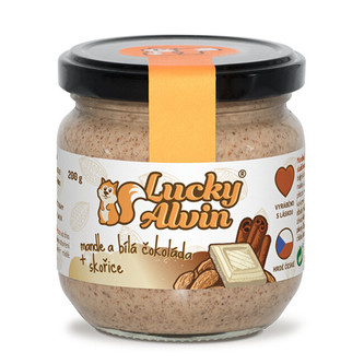 Lucky Alvin Mandle + bílá čokoláda + skořice 200 g