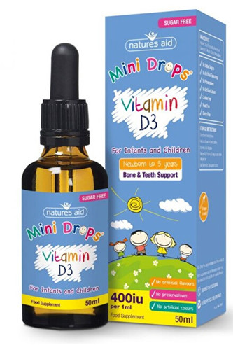 Natures Aid Vitamin D3 kapky pro děti (400iu) – 50 ml