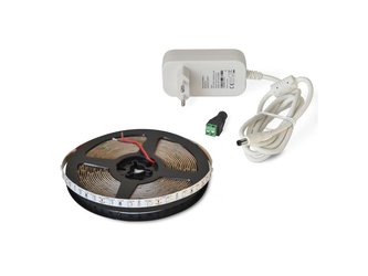 LED pásek sada 5m 12V 3528 60LED/m IP20 4.8W/m červená + zdroj