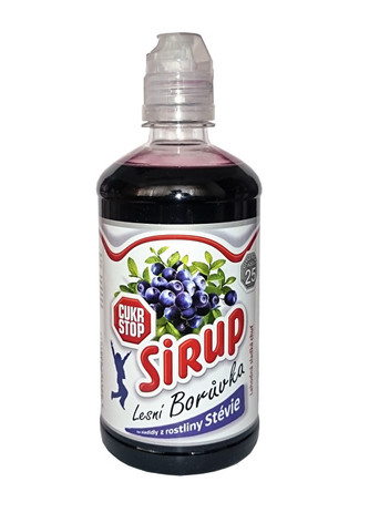 CukrStop CukrStop sirup se sladidly z rostliny stévie - příchuť borůvka
