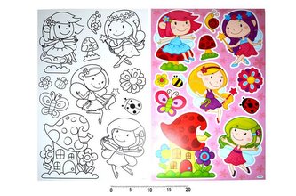 Dekorace nálepky na zeď omalovánky Víly