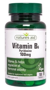 Natures Aid Vitamín B6 -  100 mg (pyridoxin) 100 tablet