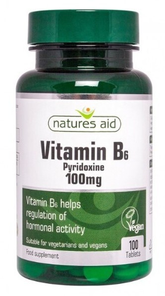 Natures Aid Vitamín B6 -  100 mg (pyridoxin) 100 tablet