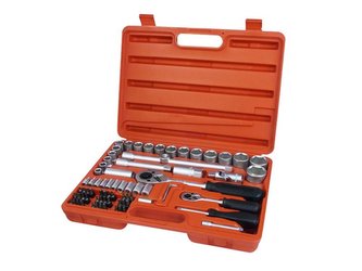 Hlavice nástrčné, sada 75ks, 1/4\", 1/2\", CrV, EXTOL PREMIUM