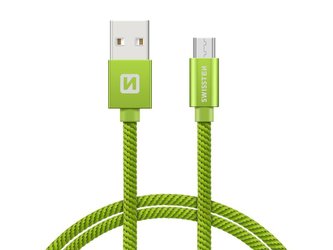 Kabel SWISSTEN USB/Micro USB 1,2m zelený