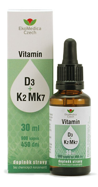 EkoMedica Czech Vitamíny D3 + K2 Mk7 v kapkách 30 ml