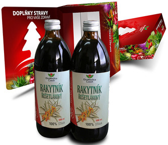 EkoMedica Czech Rakytník řešetlákový - 100% šťáva z rakytníku řešetlákového 500 ml + 500 ml