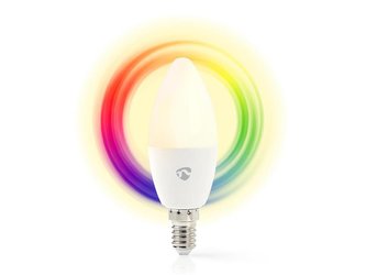 Chytrá WiFi žárovka LED E14 4.5W RGB NEDIS WIFILC11WTE14