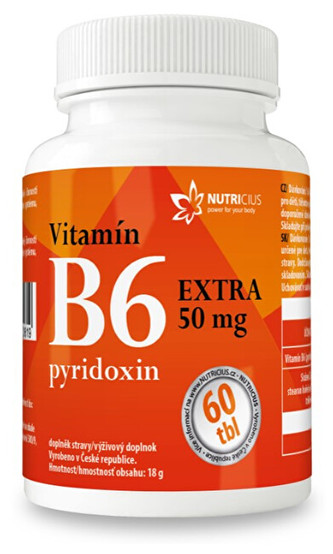 Nutricius Vitamín B6 EXTRA - pyridoxin 50 mg 60 tablet Nutricius Vitamín B6 EXTRA - pyridoxin 50 mg 60 tablet