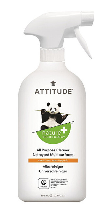ATTITUDE Nature+ Univerzální čistič ATTITUDE s vůní citronové kůry s rozprašovačem 800 ml
