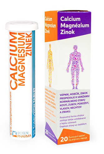 ROSENPHARMA Rosen Calcium Magnesium Zinek 20 šumivých tablet