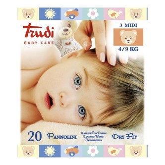 Trudi Dětské pleny Dry Fit s vrstvou Perfo-Soft velikost Medium 4-9 kg 20 ks
