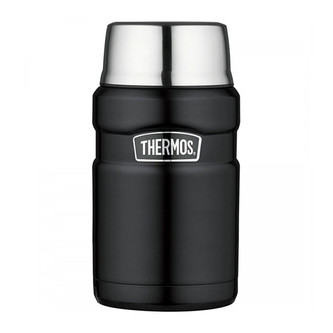 Thermos Style Termoska na jídlo se šálkem - matně černá 710 ml